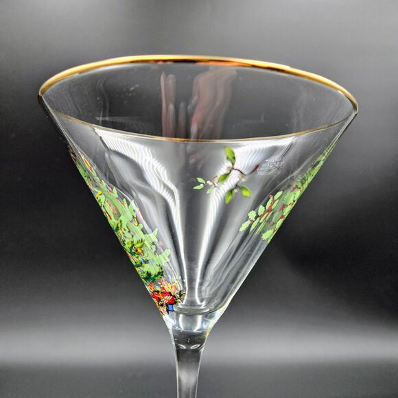 Spode Christmas Tree Martini Cocktail Estate Glass Stemware Santa Read - Picture 7 of 15